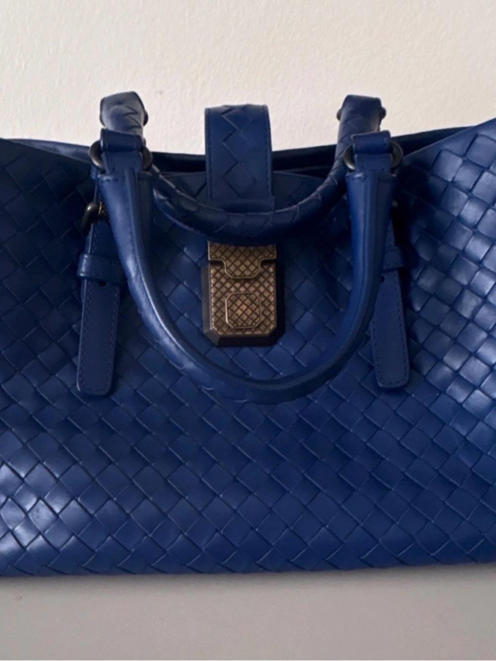 Bottega Veneta Intrecciato Leather Satchel in Navy Blue - Picture 2 of 13